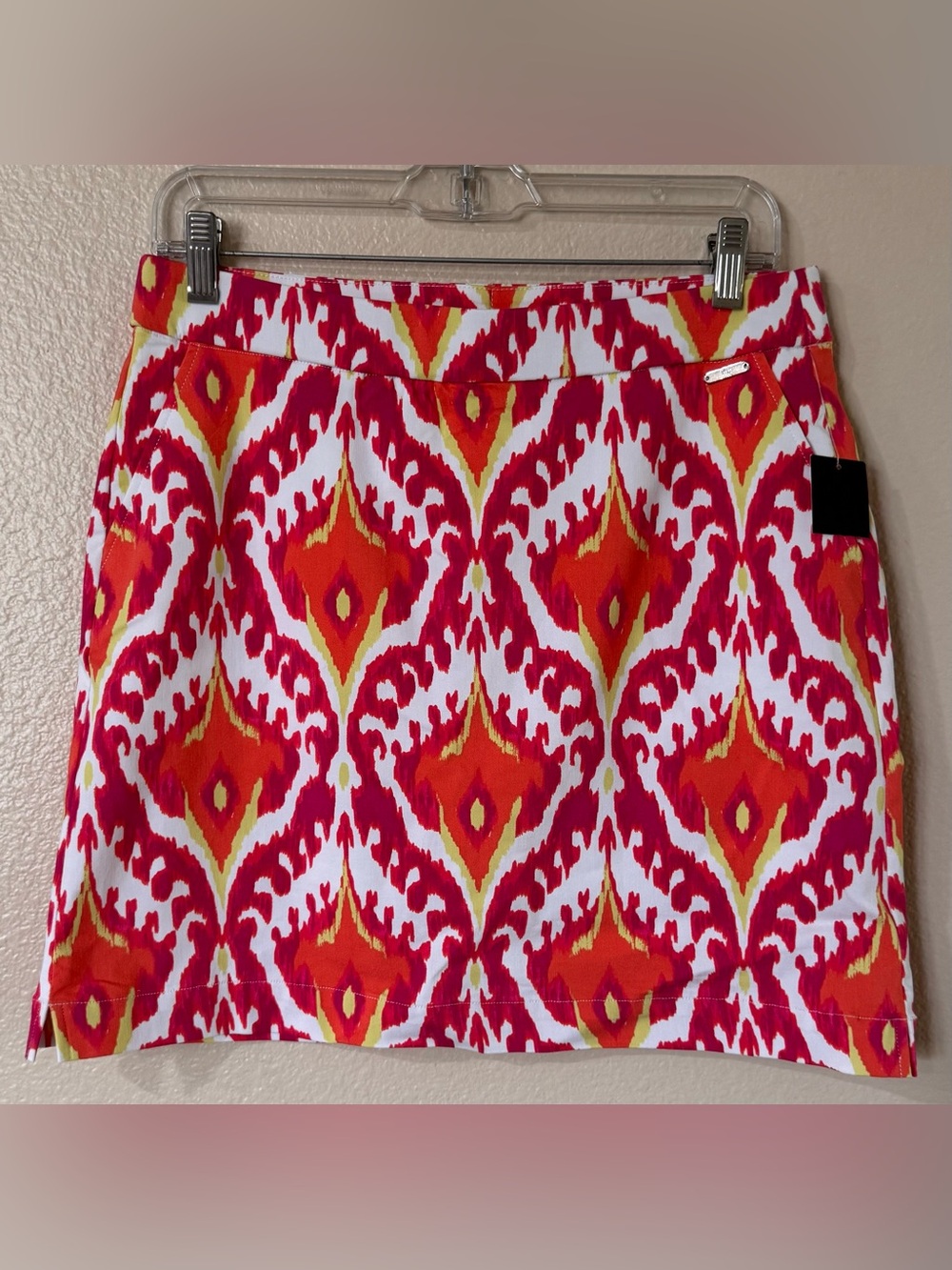 Rafaella Sportswear NWT Stretch Skort Medium Orange Pink Ikat Print